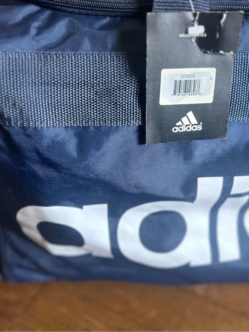 Adidas Navy Sport Duffel Bag with Bold White Logo